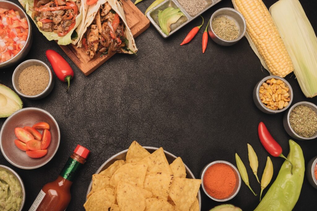 Background with Chips and Salsa